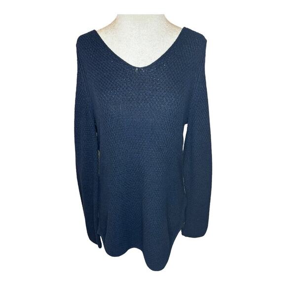 Banana Republic Women’s V-Neck Knit Sweater Blue Size Medium Long Sleeve - Picture 1 of 7